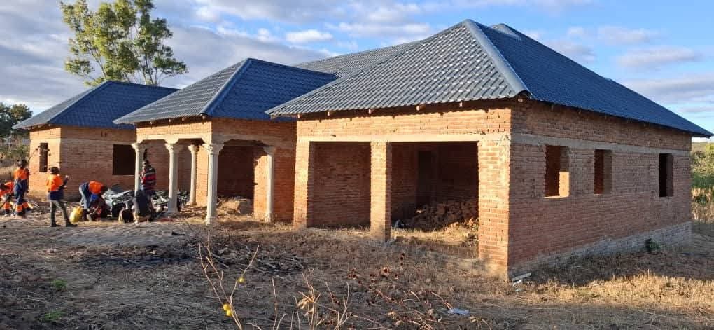 Brickwork and roof framing